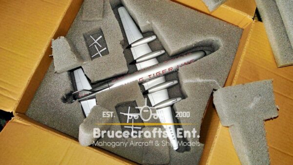 Model of Flying Tiger Line CL-44D4-2 with detailed craftsmanship.